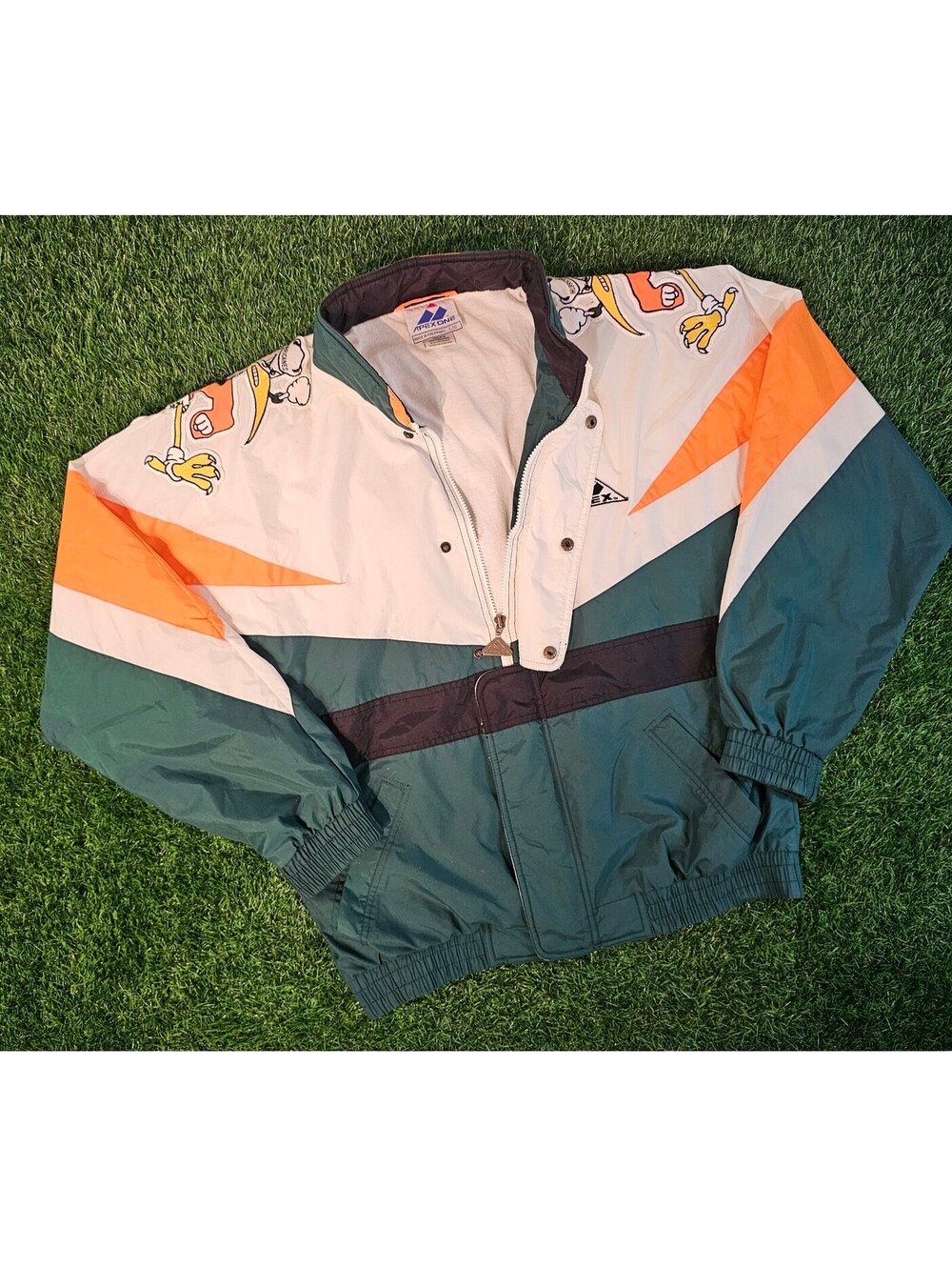 Vintage Grail University of Miami Apex One Colorblock Windbreaker Jacket Large